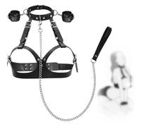 Ensemble de sangles d'exercice de yoga en cuir noir pour les mains et le dos, aide à l'entraînement physique personnel