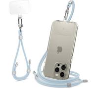 Ensemble de sangles universelles Spigen pour bandoulière et poignet ¿ Dragonne pour téléphone (bleu mat)