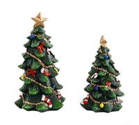 Ensemble de sapin de Noël en résine avec sculptures détaillées et paillettes pour ajouter une touche saisonnière aux espaces intérieurs