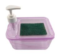 Ensemble de savon avec porte-éponge - Distributeur 2 en 1 - Pompe à savon pour cuisine et salle de bain - Organisateur pour liquide vaisselle à la main - Support hygiénique pour liquide de rinçage