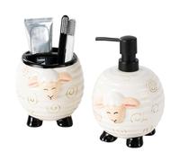 Ensemble De Savon pour Salle De Bain | 2 Pièces Distributeur en Forme de Mouton,Organisateur et Porte-Accessoires pour Salle de Bain,pour L'Évier, L'Hygiène Domestique, L'Organisation Familiale, La