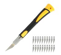 Ensemble De Scalpel Gris Avec PoignéE Ergonomique En Softgrip, Couteau De Sculpture,Incluant 10 Lames De Rechange De Haute Qualité Avec Film D'Huile Antirouille, Pour Une Coupe PréCise Et La Sculpture