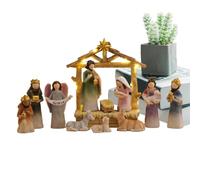 Ensemble De Scène De La Nativité - Statue De La Crèche De Noël En Résine, Figurine De Sainte Famille Fabriquée À Main, Décoration D'affichage Biblique Détaillée, Accent De Vacances Traditionnel
