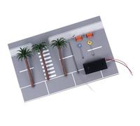 Ensemble de scène de route miniature avec arbre de noix de coco à l'échelle 1:64 - Kit de modélisation de scène de route pour modélisme de sable, kits de paysage miniature