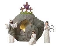 Ensemble De Scènes De Résurrection De Pâques | Panneau Décoratif Religieux Chrétien En Résine - Ensemble De Crèche De Pâques for La Foi | for La Décoration De Table De Bureau À Domicile