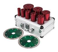 Ensemble de scie cloche diamant 8/10 pièces M14 filetage céramique carrelage forets avec étui for forage sur granit marbre porcelaine Assurer la Stabilité(With Saw Blade)