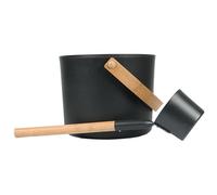 Ensemble de seaux de sauna - 7 L canon en aluminium avec louche longue, récipient d'eau spa | Design vapeur minimaliste, thème de bien-être, kit de correspondance durable pour une épicerie