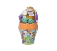 Simba Set de seaux Dino 107114604 – Jouets de sable 6 pièces, Dès 10 mois, Multicolore