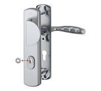 Ensemble de sécurité sur plaque NEW YORK palière pour épaisseur de porte 42 à 47 mm inox HOPPE 10713899