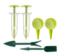 Ensemble de semeur et distributeur portable avec outils de transplantation pour une plantation précise dans les petits jardins et les espaces restreints, kit de jardinage portable (jaune-vert)
