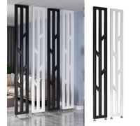 Ensemble de séparation de pièce noir et blanc, panneau en métal - 4,8 à 2,4 m de haut, cloison murale décorative pour la maison et le bureau, séparateur d'espace élégant, clôture d'intimité