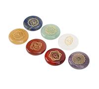 Ensemble de Sept Pierres des Chakras, Cristaux de guérison pour la méditation et l’équilibre énergétique, amulette en Pierre précieuse Naturelle avec boîte en Plastique Portable po