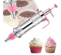 Ensemble de seringues de décoration de dessert en acier inoxydable durable - Seringues à glaçage professionnelles - 9 pièces - Accessoires pour glaçage de gâteaux et biscuits