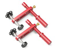 Ensemble de serre-joints pour établi, 20 mm, en alliage d'aluminium robuste, avec patins de protection pour perçage, découpe, ponçage, rouge, 2 pinces et 2 broches