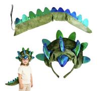 Ensemble de serre-tête et queue de dinosaure tricératops cosplay enfants | Costume de tricératops pour enfants, fêtes, carnaval, école et spectacles