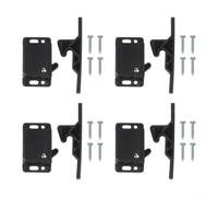 Ensemble de serrure à cylindre noir 72 mm pour armoire de caravane | Longueur du cylindre de 72 mm, boîtier en ABS noir, vis incluses, pour caravane et maison mobile (4 sets)