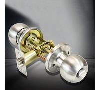 Ensemble de serrure de porte à bouton rond premium - Entrée par clé, loquet réglable, cache anti-forçage, cœur de serrure en laiton massif, acier inoxydable 304, pour une épaisseur de porte de 25 à 45