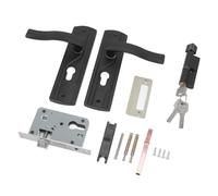 Ensemble de Serrure de Porte de Chambre à Coucher, Ensemble de Clés de Serrure de Poignée de Porte Noire Universelle Poignée épaissie pour le Salon