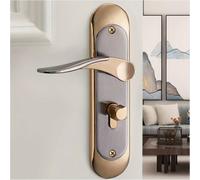 Ensemble de serrure de porte double à 3 touches moderne - Alliage de titane durable, installation facile, caractéristiques de renforcées avec cylindre anti-vol et bouton ergonomique or,argentAlliage d