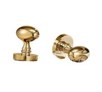 Ensemble de serrure de porte en cuivre avec bouton de porte de chambre ovale doré brillant(Passage)