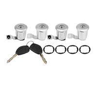 Ensemble de serrure de porte, Qiilu Ensemble de serrure de porte, ensemble de barillet de serrure de porte de voiture en métal avec clés pour partenaire 252522(4pin)