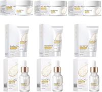 Ensemble de sérum pour le visage à la pulpe de riz, crème blanchissante au riz blanc avec extrait de riz, crème blanchissante pour le visage,hydrate les pores anti-rides et (one size, 3Set)