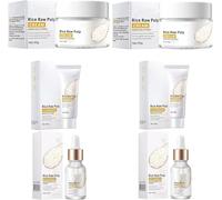 Ensemble de sérum pour le visage à la pulpe de riz, crème blanchissante au riz blanc avec extrait de riz, crème blanchissante pour le visage,hydrate les pores anti-rides et (one size, 2Set)