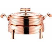 Ensemble de serveurs de buffet en acier inoxydable avec couvercle en verre et support de couvercle intégré pour restauration et événements