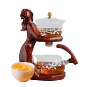 Ensemble de service à thé en verre semi-automatique pour adultes avec passoire à thé et couvercle, set de casseroles pour préparation de thé pour personnes paresseuses