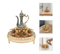 Ensemble de service à thé (pot de six TASSES + plateau à thé haut) - bleu foncé