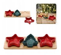 Ensemble de service apéritif : étoile sapin de Noël - 3 bols
