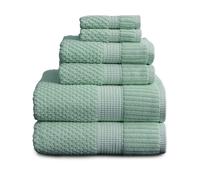 Ensemble de serviettes 100 % coton NY Loft, 6 pièces | Ultra doux et absorbants, séchage rapide : 2 serviettes de bain, 2 essuie-mains et 2 gants
