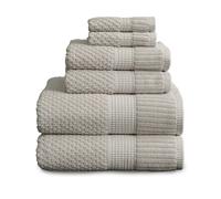 Ensemble de serviettes 100 % coton NY Loft, 6 pièces | Ultra doux et absorbants, séchage rapide : 2 serviettes de bain, 2 essuie-mains et 2 gants