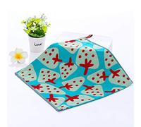 Ensemble de Serviettes, 2 Serviettes en Coton, Serviette Carrée Salive Serviette Enfants Serviette Douce Serviette Absorbant Giraffe Bleu, GYDHJSSJ, Strawberry bleu
