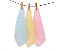 Ensemble de Serviettes, 3 Serviettes en Coton, Petits Carrés en Gause, Serviette de Jardin D'Enfants, Absorbant, Doux, Non Décoloré, Serviette, GYDHJSSJ