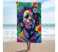 Ensemble de serviettes de bain aux couleurs vives et au style artistique fusion, pour une peau douce. Séchage rapide. Serviette de plage résistante. Idéale pour la plage et la piscine. Taille unique.