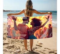 Ensemble de serviettes de bain Colorful Night : A Dance of Joy And Unity Serviette de bain géométrique Serviettes de bain blanches