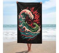 Ensemble de serviettes de bain « Ramen » (cuisine japonaise), ultra-absorbantes et douces, idéales pour la plage, le camping et les vacances (130 cm x 80 cm). Cadeau parfait pour les vacances.