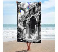 Ensemble de serviettes de plage compactes, absorbantes, à séchage rapide et anti-sable, inspirées des cathédrales gothiques en ruine, idéal pour spa, salle de sport et hôtel. Taille unique.