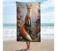 Ensemble de serviettes de toilette « L'histoire d'un renard fantastique » : serviette de plage absorbante pour salle de bain, spa, salle de sport, hôtel et salle de bain quotidienne (130 cm x 80 cm).