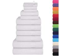 Ensemble de serviettes en coton - vidaXL - 12 pièces - Blanc - 360 g/m² - 100% coton - Certifié OEKO-TEX