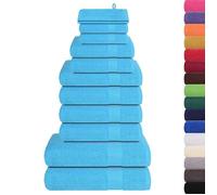 vidaXL Ensemble de serviettes 12 pcs turquoise 360 g/m² 100% coton