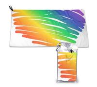 Ensemble de serviettes en microfibre à séchage rapide, motif drapeau LGBT, Gay Pride, pour adultes, 40,6 x 140,6 cm