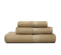 ENSEMBLE DE SERVIETTES ÉPONGE 3 PIÈCES EN COTON COULEUR SABLE TEDDY