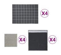 Ensemble de Serviettes Torchons Cuisine Salle de Bain 12 pcs Noir Coton vidaXL