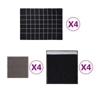 Ensemble de Serviettes Torchons Cuisine Salle de Bain 12 pcs Noir Coton vidaXL