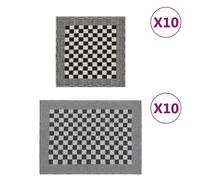 Ensemble de Serviettes Torchons Salle de Bain 20 pcs Noir et Blanc Coton vidaXL