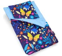 Ensemble de Set Sacs de Couchage PinkZebra - Parure de lit pour poupée avec Matelas, Deux côtés, en Coton, Papillons Multicolores