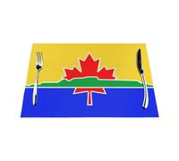 Ensemble de sets de table tissés en PVC résistant à la chaleur Motif drapeau de Thunder Bay