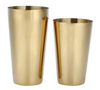 Ensemble de shaker à cocktail en acier inoxydable 304, accessoire de bar pour barmen avec finition polie miroir, shaker à cocktail étanche pour mélanger cocktails et café glacé, (Or)